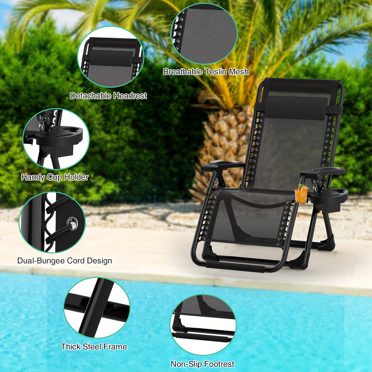 zero gravity steel outdoor reclining chair