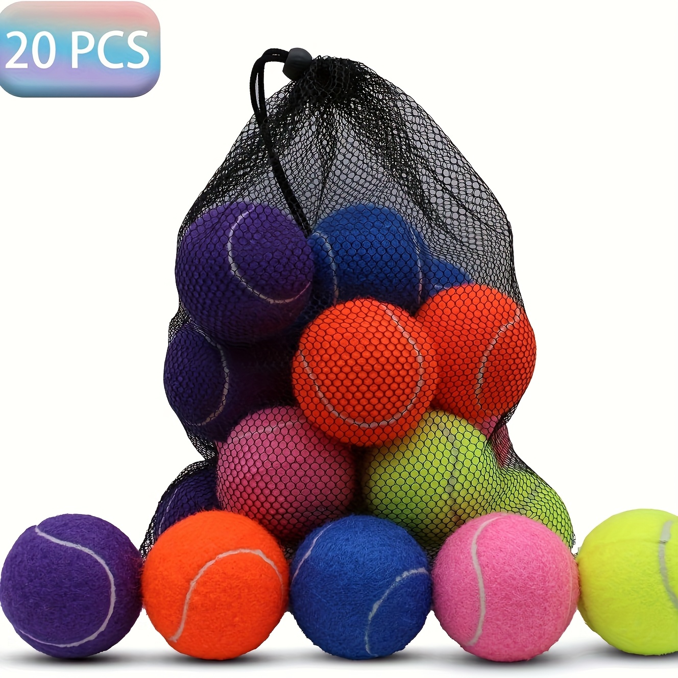 

Tennis Balls, 20 Pack Tennis Balls For Dogs, Pet Dog Playing Balls, Come With Mesh Bag For , Easy Catching Pet Dog Balls