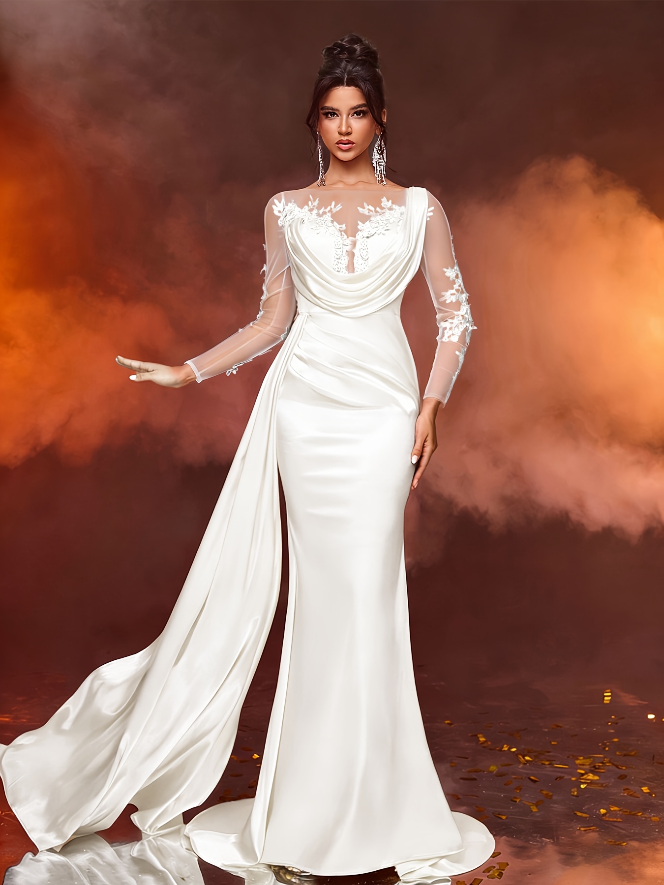 dp021225 new stylish lace womens long formal evening dress - Temu Germany