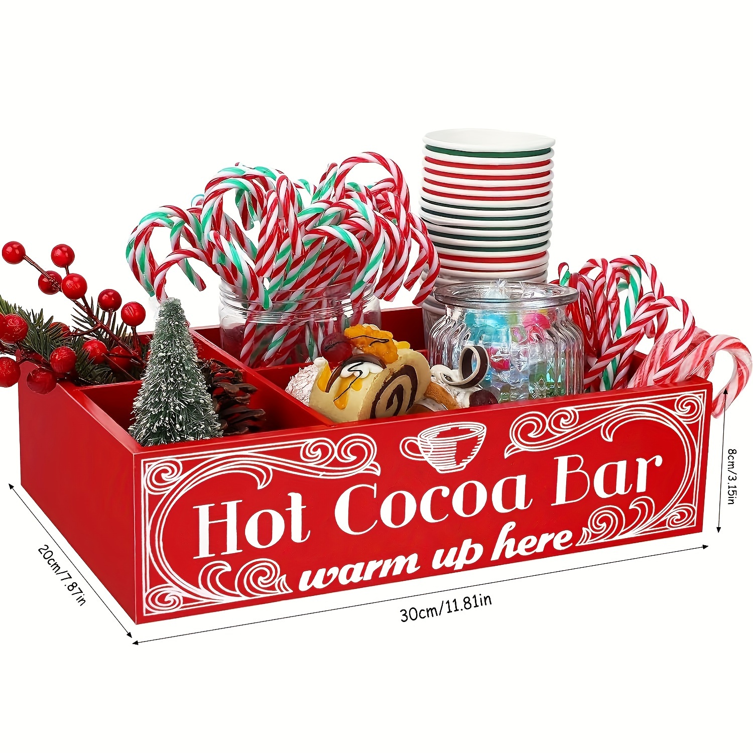 vintage röd trä bar förvaringslåda med 4 - Temu Sweden