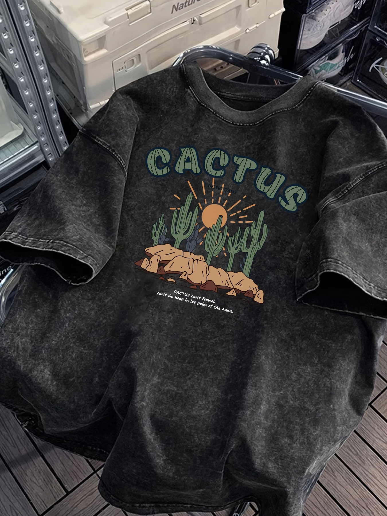 schnelle lieferung] stilvolle sommer-t-shirt mit wsten-kaktus-print fr  mnner - t-shirts - weich, atmungsaktiv, bequem, lssiger schnitt,  einzigartiges musterdesign - fr outdoor-aktivitten - 220g -  herrenbekleidung - Temu