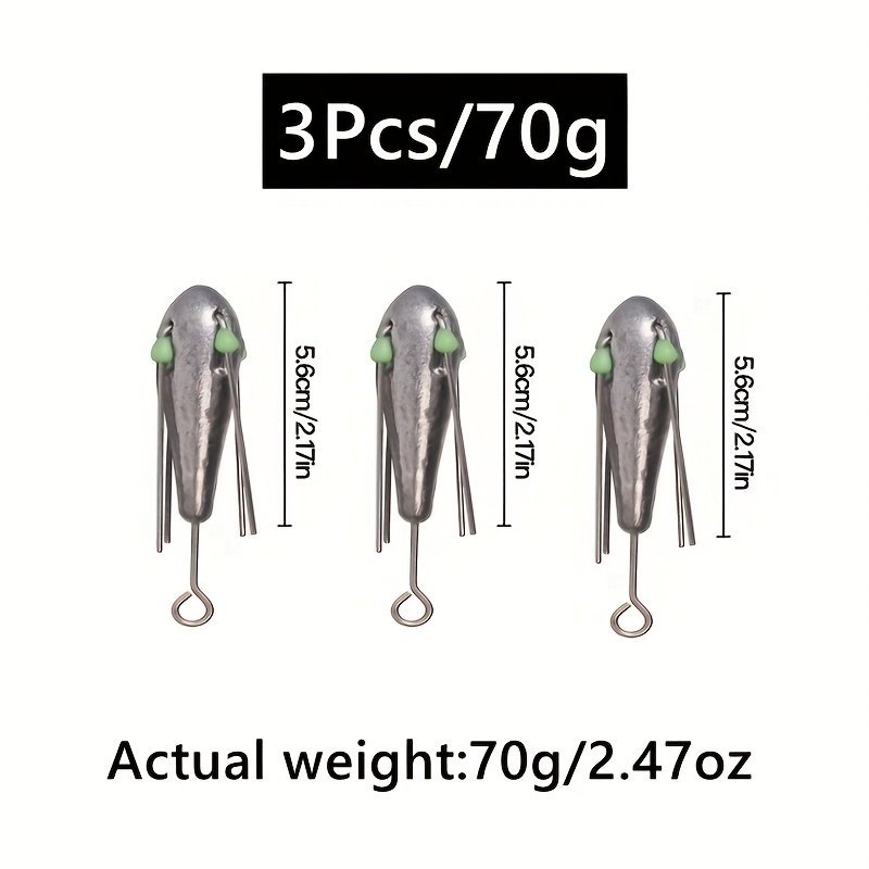 3pcs Lead Sinker With Loop, Lead Sinker, Anti Hook Design, Lead Sinker For Surfing, 4 Stainless Steel Legs, Accessories For Freshwater And Saltwater Fishing Gear And Fishing Gear