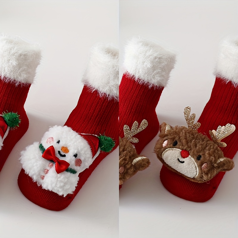 Image of Socks, Baby Socks For Boys And Girls, Mid-calf Socks, Autumn Winter, Christmas For Boys And Girls, Long Socks, Toddlers, Over-the-knee Socks, Christmas New Year Socks, Reindeer, Snowman, Santa Claus