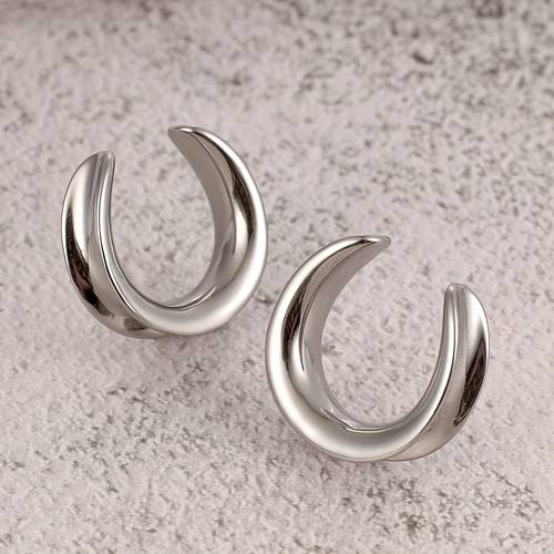 2pcs classic 18k golden plated ear plug stainless steel piercing ring expander studs stretchers body jewelry daily hypoallergenic