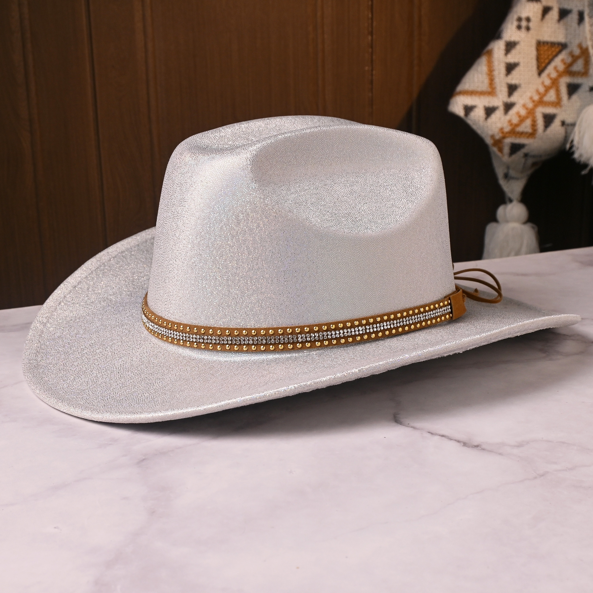 Chapeau De Cowboy En Daim – Homme, Taille M, Marron, Occasion