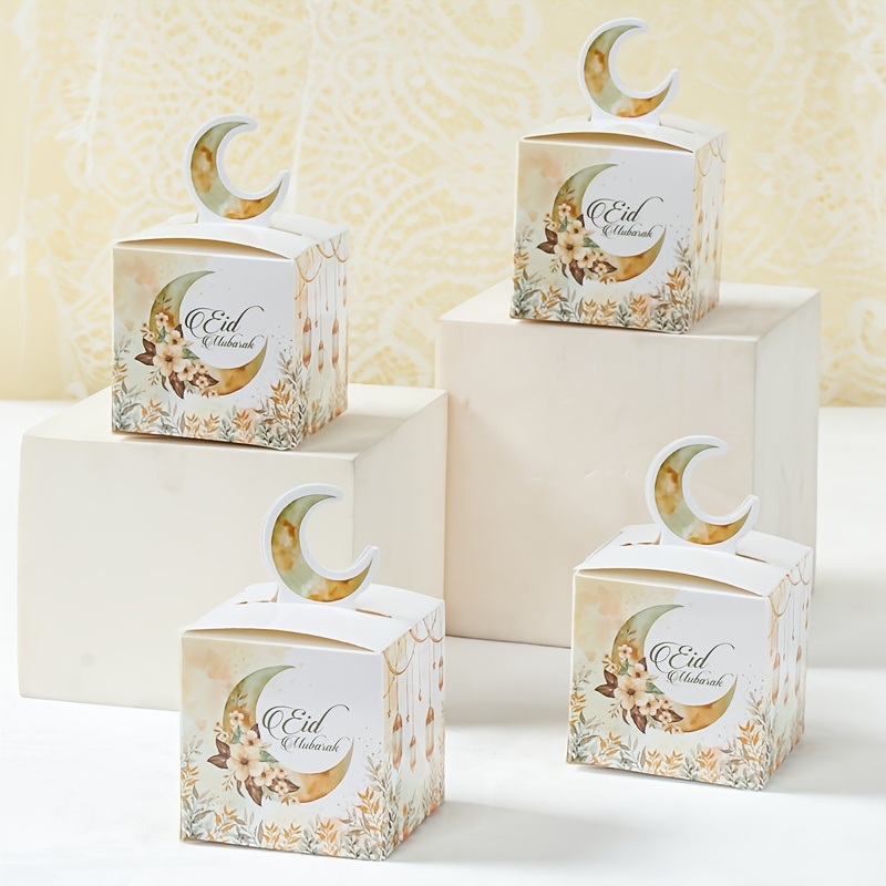 

24pcs Elegant Eid Candy Box Set - Moon & , Chocolates & Snacks, Eid Al-fitr Decor, Paper Gift Packaging With Lantern & Star , Chocolate Snack Packaging Box, Baking Supplies, Supplies