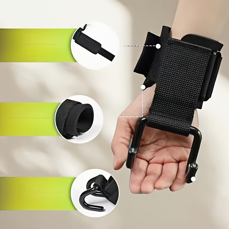 2pcs Widened Weightlifting Grips Hooks, Pull-Up Assist Wrist Straps, Dumbbell/Barbell Training Aid Equipment, Deadlift Booster, Suitable for Daily Fitness Exercises, Gym Accessories, Sports Accessories