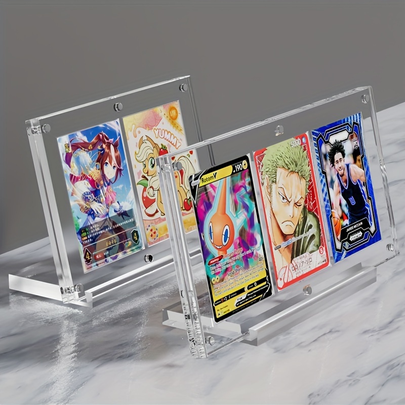* Transparent Acrylic Magnetic Card Display Stand with Base, Suitable for  Displaying Baseball Cards, MTG, TCG Cards