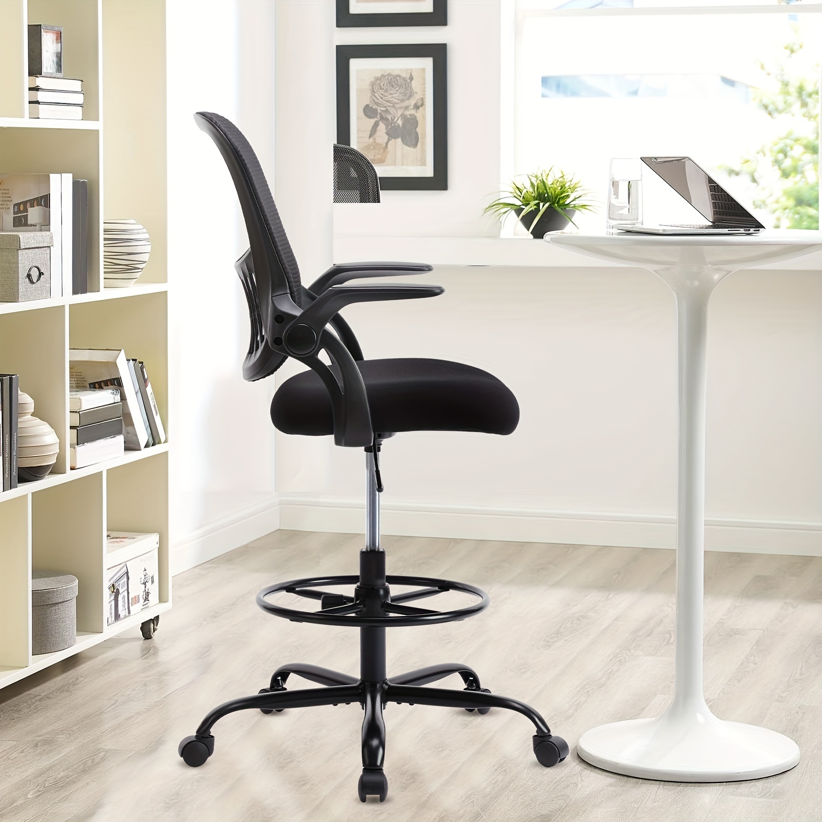 Home Office Drafting Chair Ergonomic High Stool Computer Temu