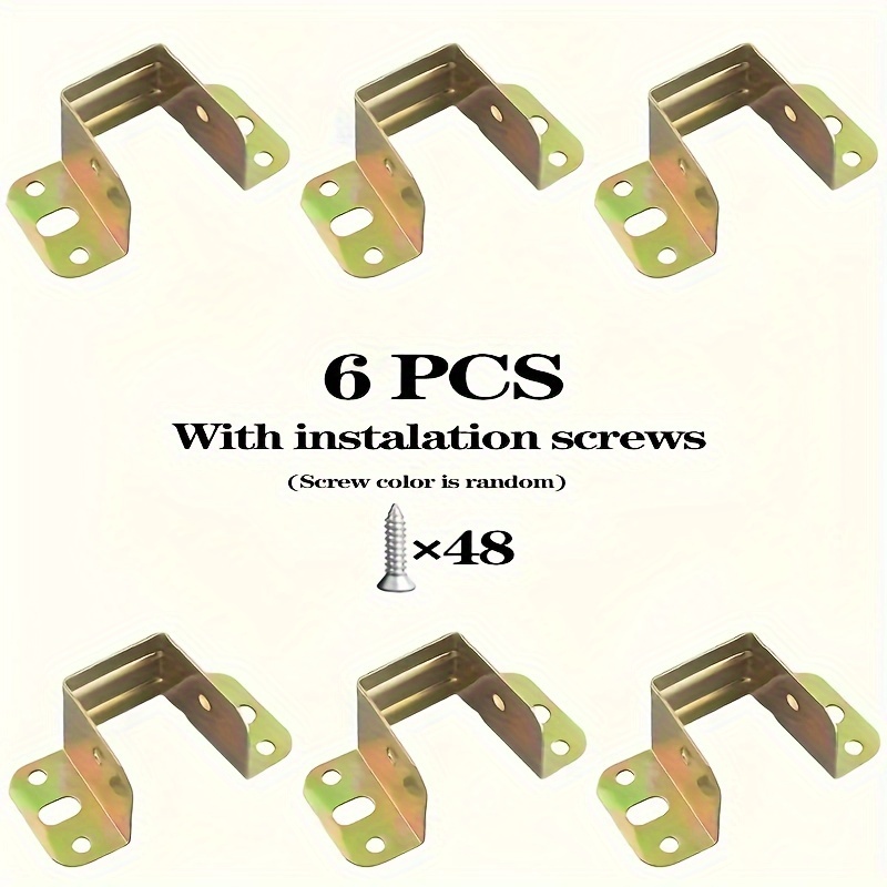 TEMU 6- Of Duty Metal Bed Frame Brackets: Support Hooks For Fixing, Suitable For Corner Hinges And Wooden