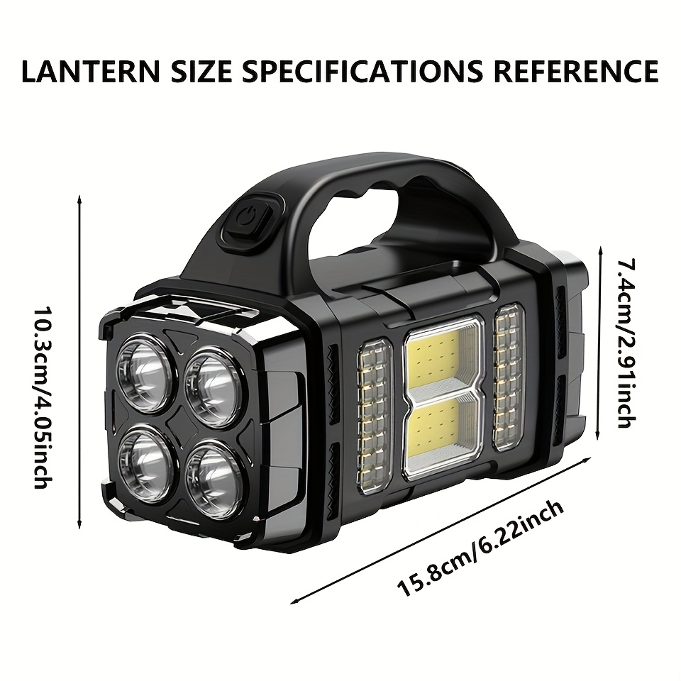 Multi-Functional Durable Flashlight with Solar & USB Recharge