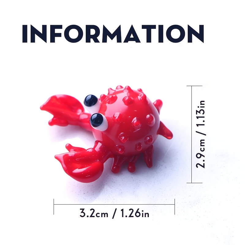 TEMU 1pc, Rouge, Mini Sculpture en Verre de Écureuil, 1.26In X 1.13In, Ornement de Dessin Animé Fait Main en Verre Fondue, Décoration d'Intérieur