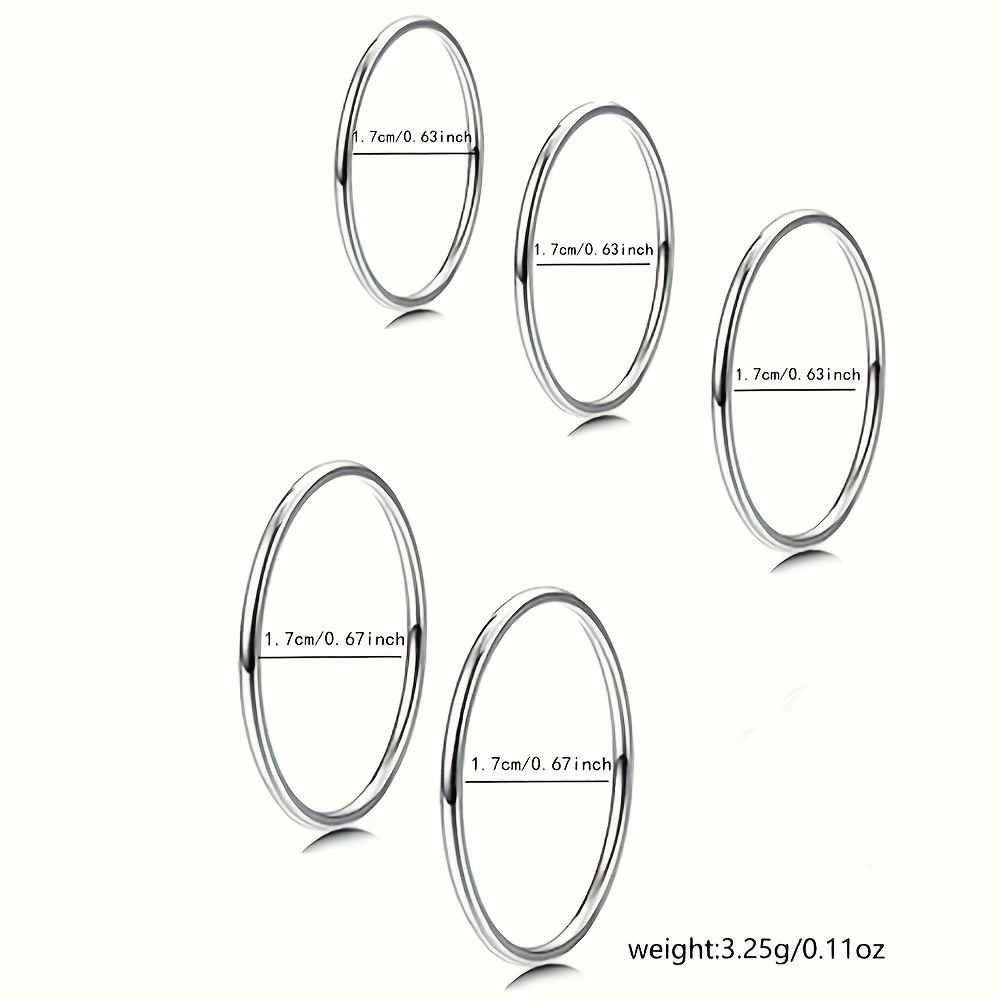 5pcs Minimalist Stainless Steel Stacked Ring Set