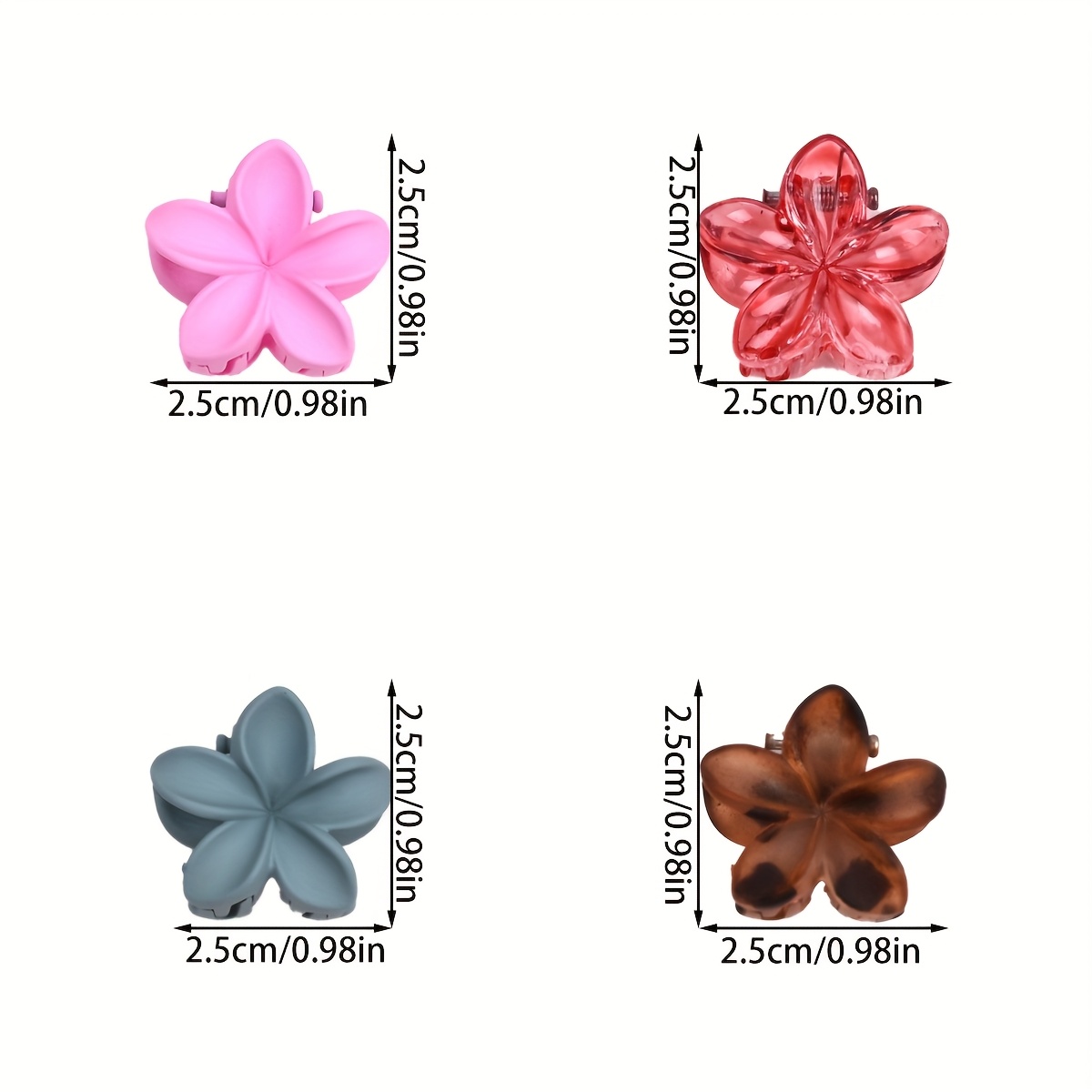 10 Kleine Blumen-Haarklammern – Set In Verschiedenen Farben, Mini-Spangen Für Damen & Mädchen