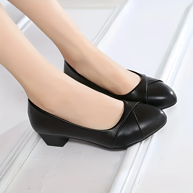 TEMU Fashionable And Comfortable Chunky-heeled Shoes, Women's Uniform Dress Shoes, Versatile Mid-heeled Commuting Shoes., Women Shoes