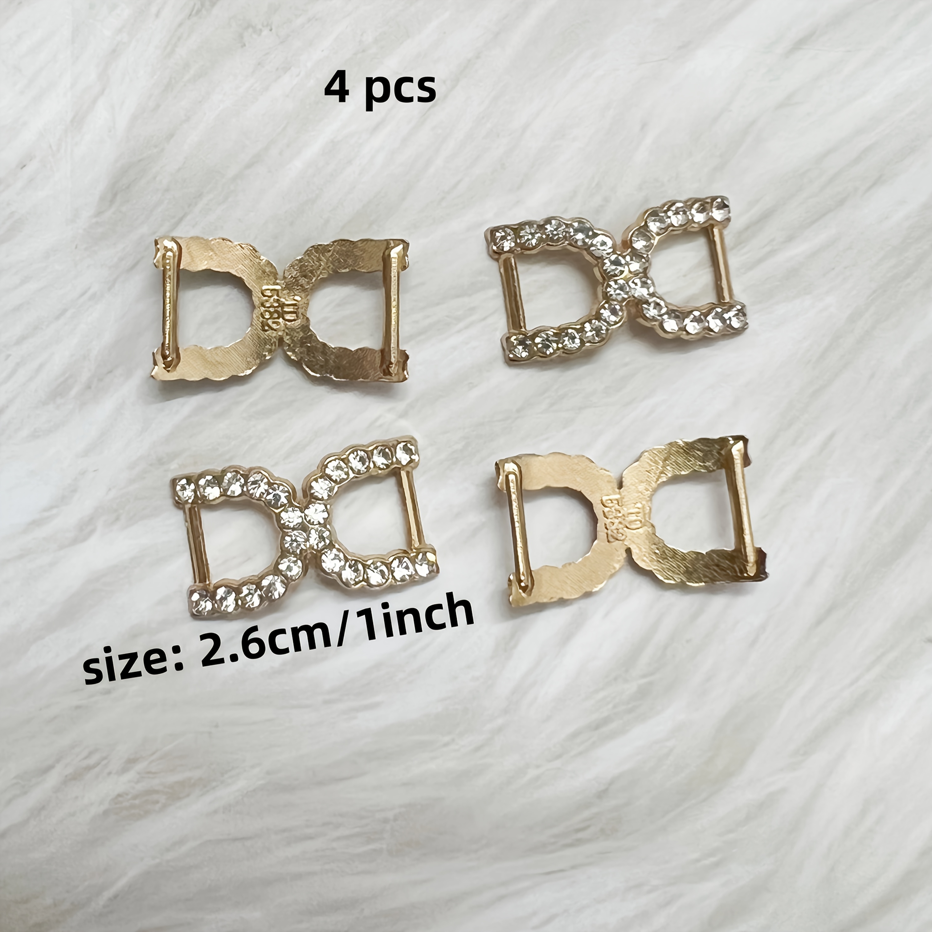 Image of 2-4pcs Alloy Rhinestone Shoe Jewelry, Diy Detachable Shoe Accessories, Suitable For Casual Shoes, Clothing, Jewelry, Sewing Craft Making Accessories
