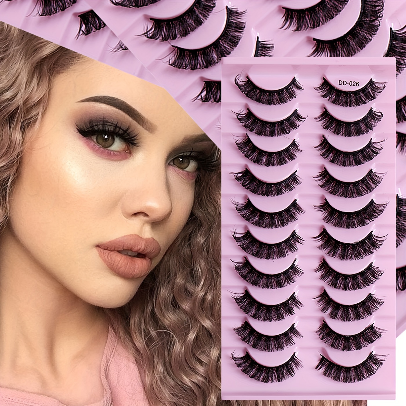 

Cmayome 10 Pairs Of Fluffy Cat-eye False Eyelashes, 5d Mink Material, 10-17mm In Length, Design, Dd , Suitable For , Parties, Beginners, Beauty And Cosmetics