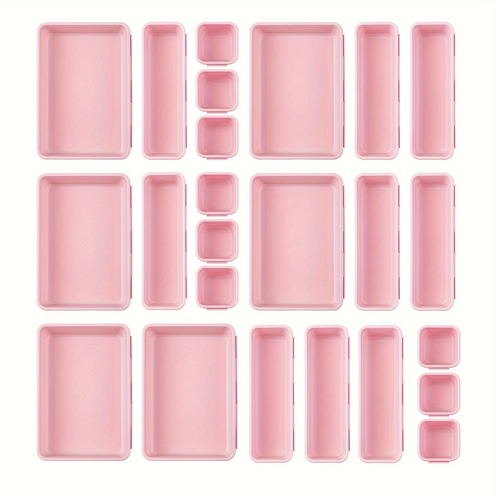 TEMU 24 Pcs Drawer Organizer Plastic Drawer Storage Clothes Makeup Organizer Bathroom Drawer Organizer Desk Drawer Organizer