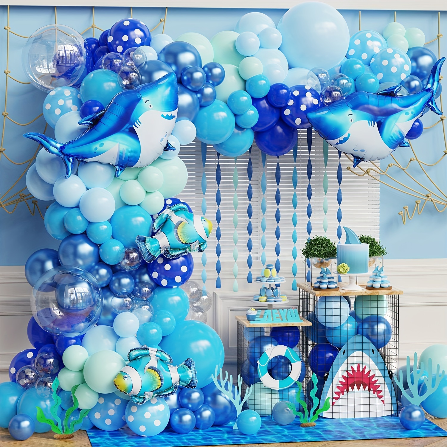 Underwater World Party Balloon Set 10 balloon Chain - Temu
