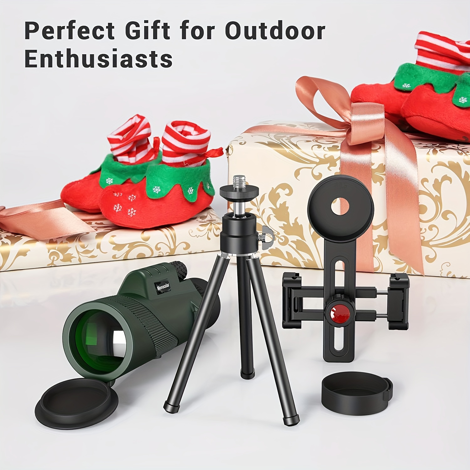 TEMU 10x42 Monocular Telescope For Smartphone, Adult Monoculars High Powered Hd Compact Scope Portable Telescope With Phone Adapter Tripod - Fmc Lens