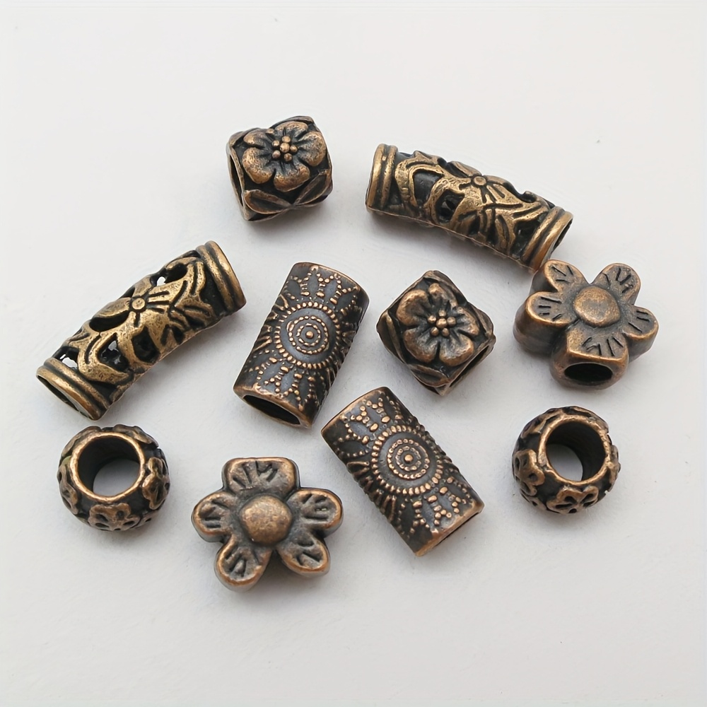 Copper Dreadlocks Jewelry set 10 assorted red copper beads featuring floral designs Temu Oman