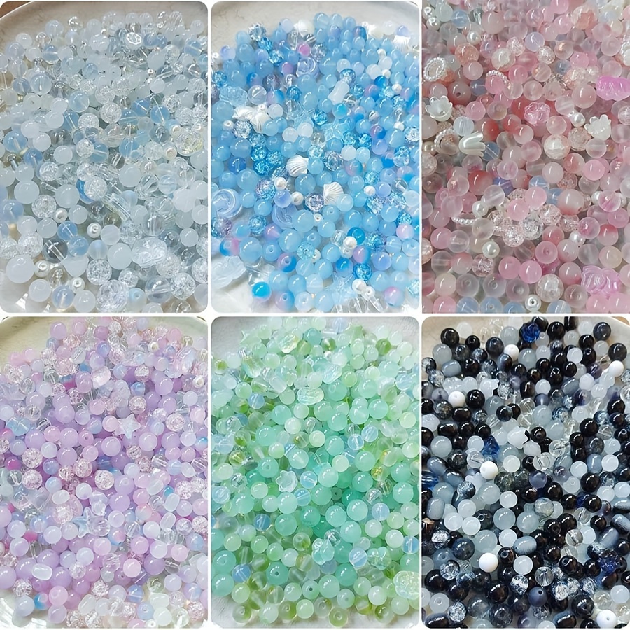 

3.52oz 6-10mm Multi-style Colorful Selection Glass Charms Beads For Jewelry Making, Diy Lamp Work Arts Crafts Decorative Hobby Artistry Accessories Special Mother's Day Gift