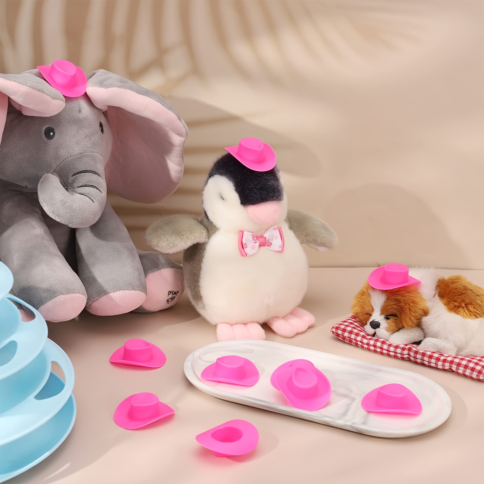 6pcs/10pcs Mini Western Cowboy Hat Doll Plastic Creative Cute Party  Decoration Accessories Jewelry Making Products, Plastic Cowboy Hat, Suit