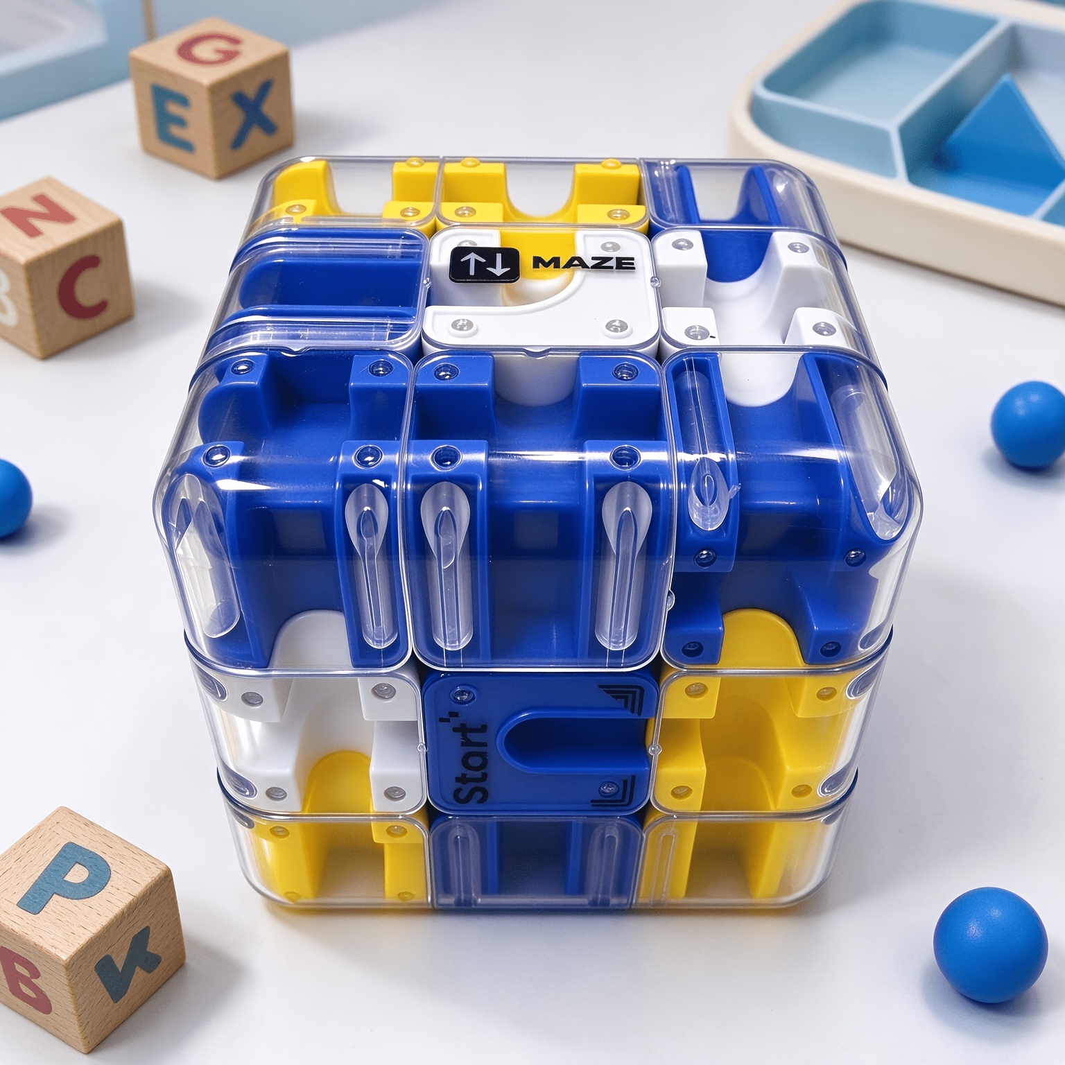 Image of 3d Maze Cube, Educational Shape Ball Puzzle, Kids Finger Fidget Toy