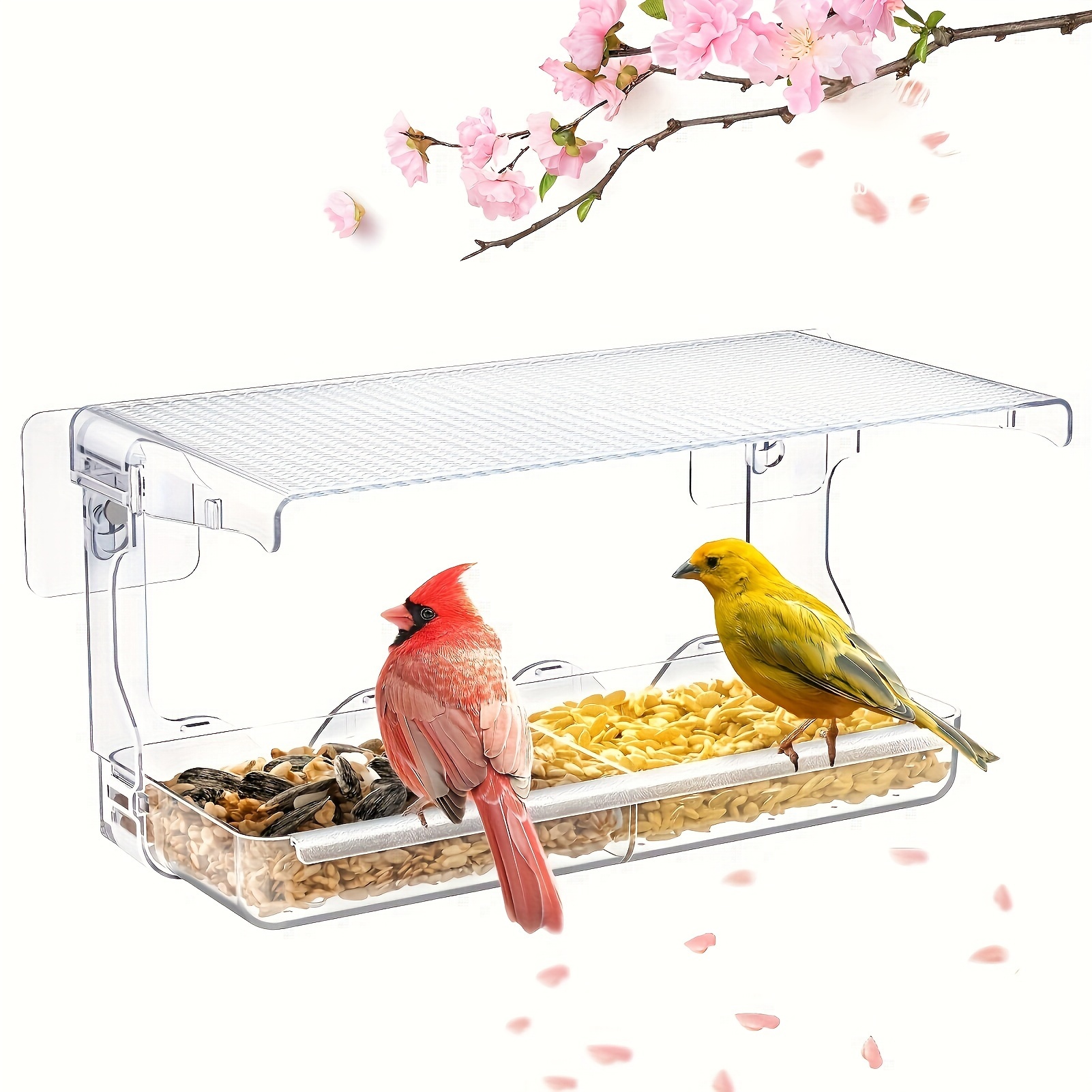 

Vibrant Clear House Design Window Bird Feeder - Attractive Hanging Seed Holder For Outdoor Bird Watching, Easy To , Construction, Backyard Wildlife Enthusiasts