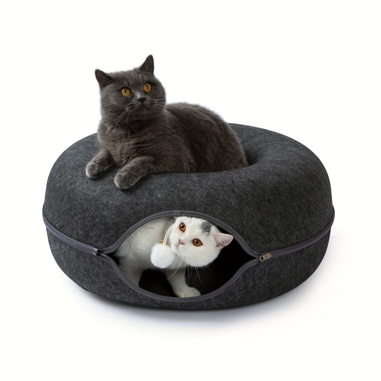 

Nioib Cat Tunnel Bed For Multiple Cats & Large Cats, Peekaboo Cat Cave For Indoor Cats, Large Donut Cat Bed & Cat Cave, Scratch Detachable & Washable Cat Tunnel