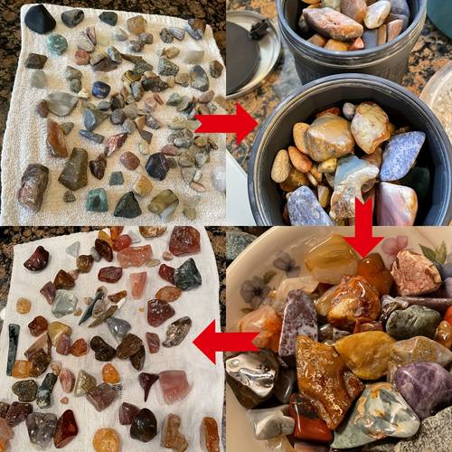 industrial and scientific grinding and polishing products grinding polishing products grinding refinishing agents polishing materials four step rock polishing kit coarse and medium grinding media and pre polishing filler for brightening effect suitable for any rock machines sandstone polishing tool set