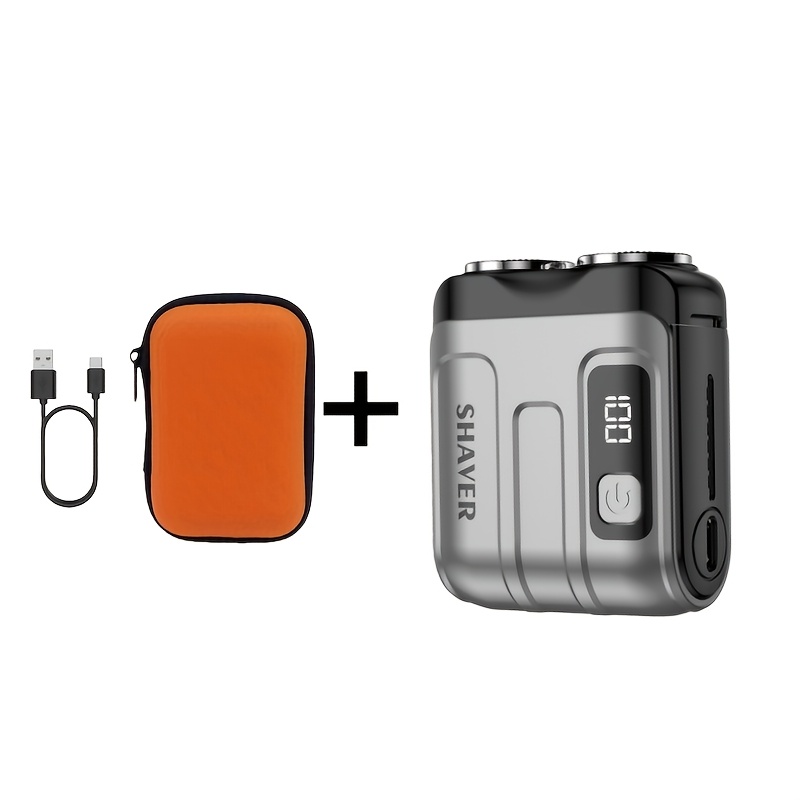 New Upgraded Digital Display Men's Rotary Shaver, Compact And Portable, With A Storage Leather Case