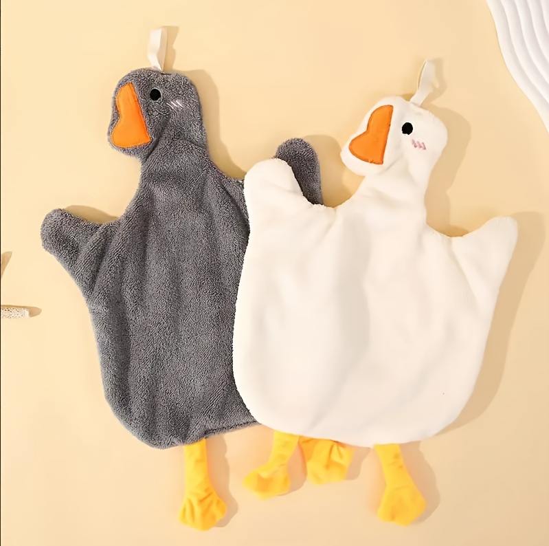 1pc cartoon duck-shaped cleaning cloth, super absorbent &  , woven polyester towel for kitchen, bathroom & bedroom use details 0