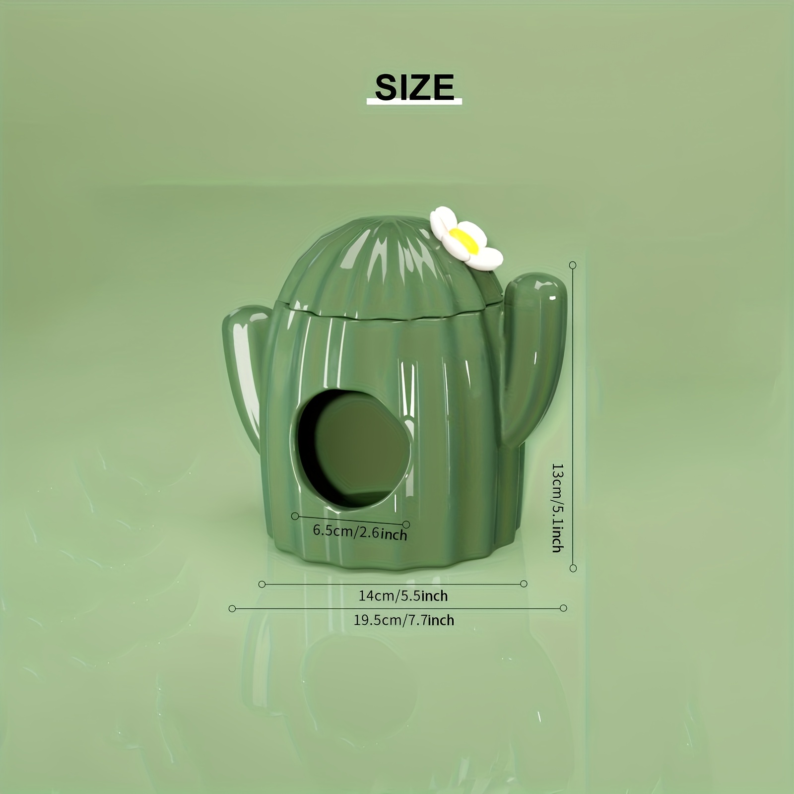 Cactus Shape Ceramic Hamster Hideout