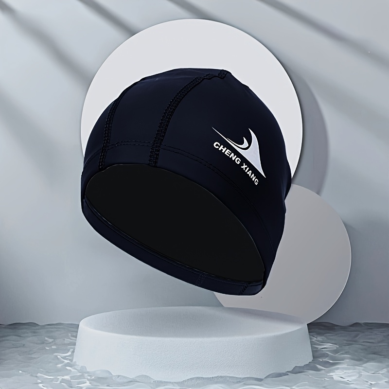 Image of New Outdoor Swimming Pu Cap For Adults, High-elasticity Swimming Cap For Men And Women, Ear Protection For Long Hair, Non-constricting Fit, Swim Cap