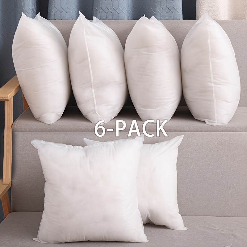 TEMU 6pcs Vintage Decorative Pillow Inserts, 18x18 Inches - Polyester Fiber Filling, Geometric Pattern, Quilted Design, Use, Machine Washable,