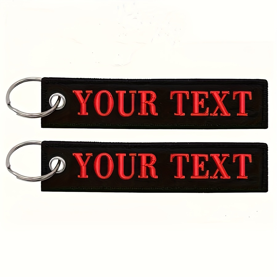 TEMU Custom Embroidered Keychains With Double-sided Personalized Name Tags, Suitable For Motorcycles, Scooters, And Backpacks