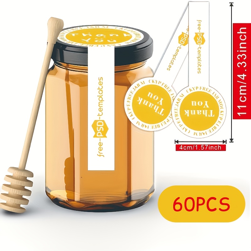 TEMU Custom Personalized Bottle Stickers, Custom Tamper- Jar Lid Stickers, Durable Jam And Honey Packaging Labels, Handmade Baked Goods Thank-you