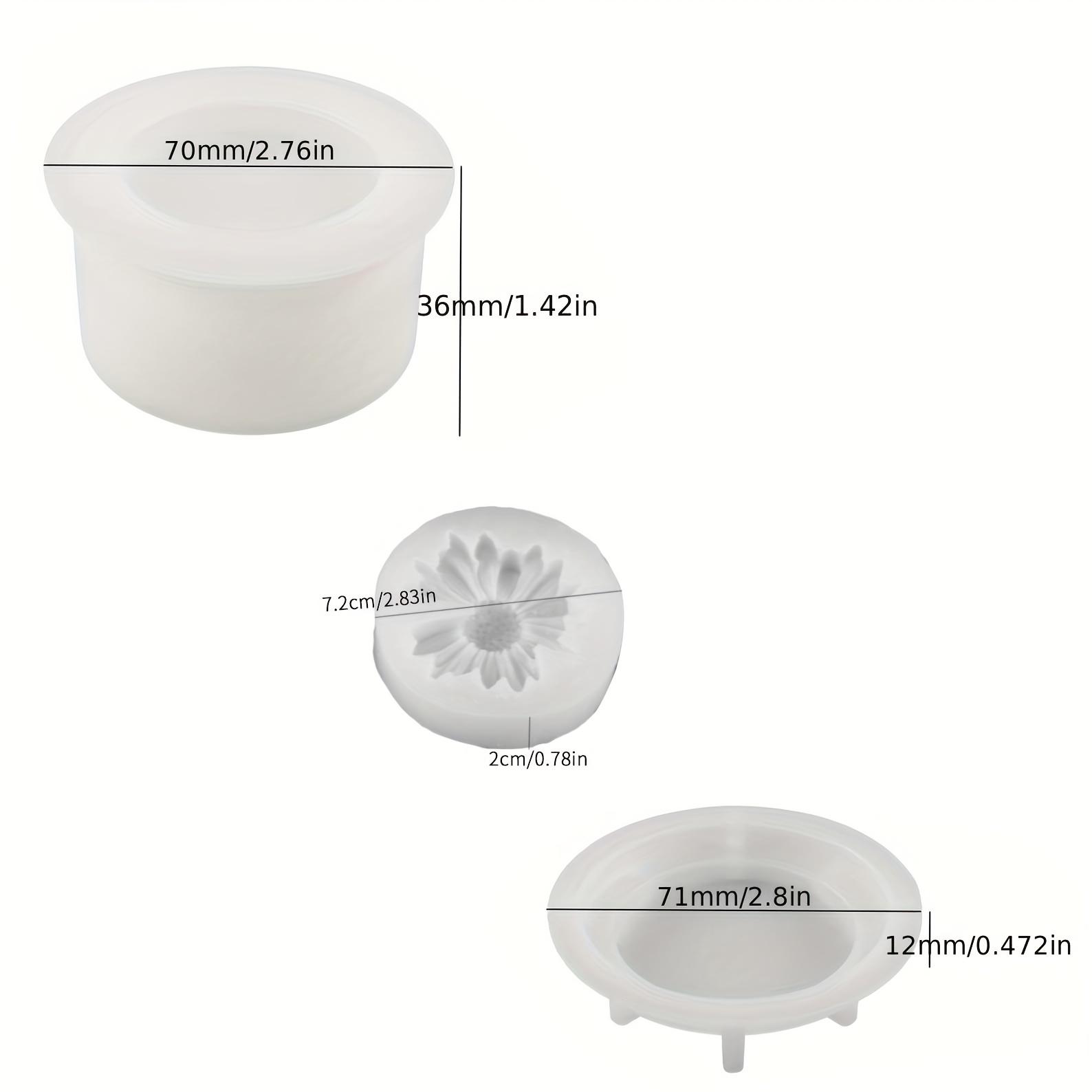 E-shop DIY Harz Silikonform Gänseblümchen Aufbewahrungsbox Becher Set Home Desktop Deko Festgeschenk Harz Gips Kerze Handwerk Geschenk Silikonform DIY