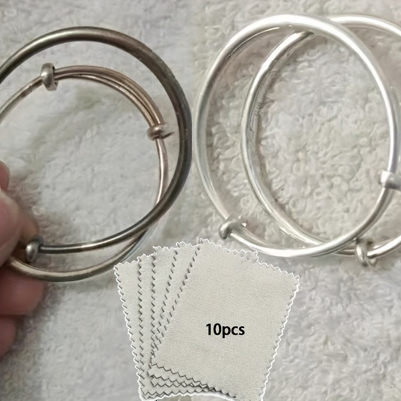 10pcs Polishing Cloth for Jewelry Care, Necklace Cleaning Cloth, Ring and Bracelet Silverware Wiping Cloth, Cleaning, Anti-Oxidation Polishing Rag