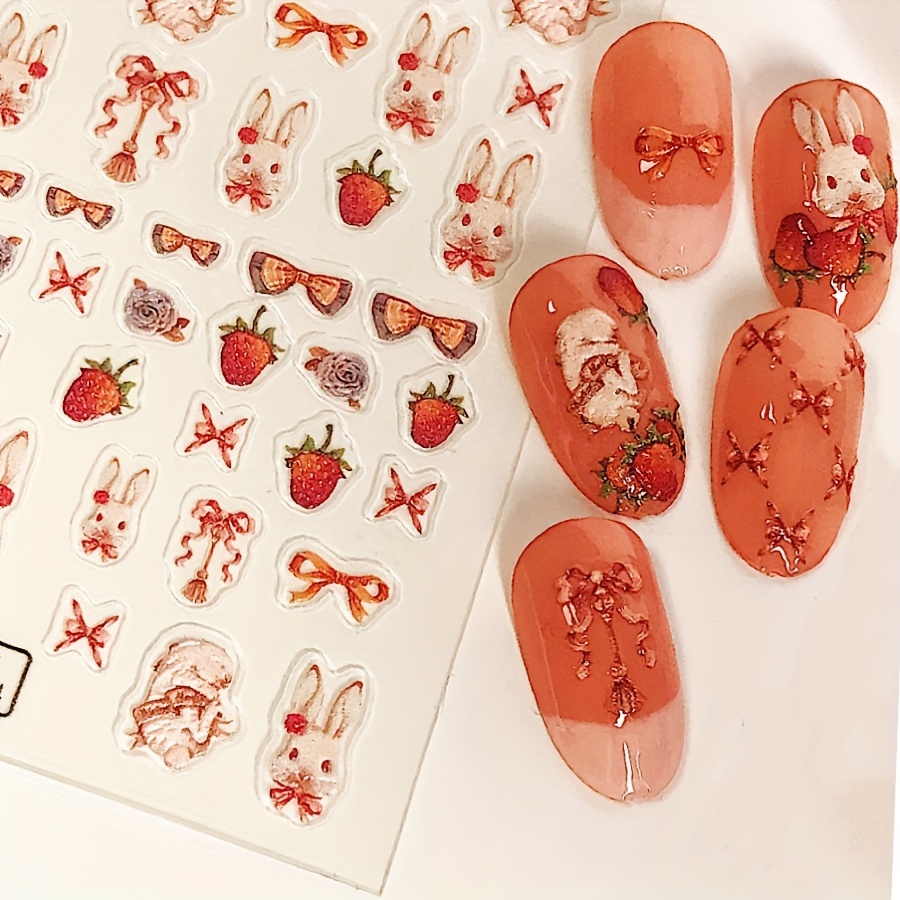 Cute Shiny Bunny Teddy Ribbon Scrapbook Stickers For Photo - Temu Mexico