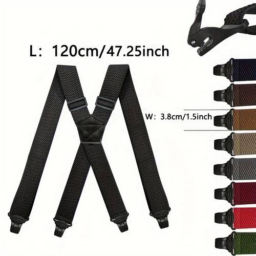 mens wide heavy duty work suspender adult 4 clips 120cm suspenders elastic adjustable strap braces work male jockstrap