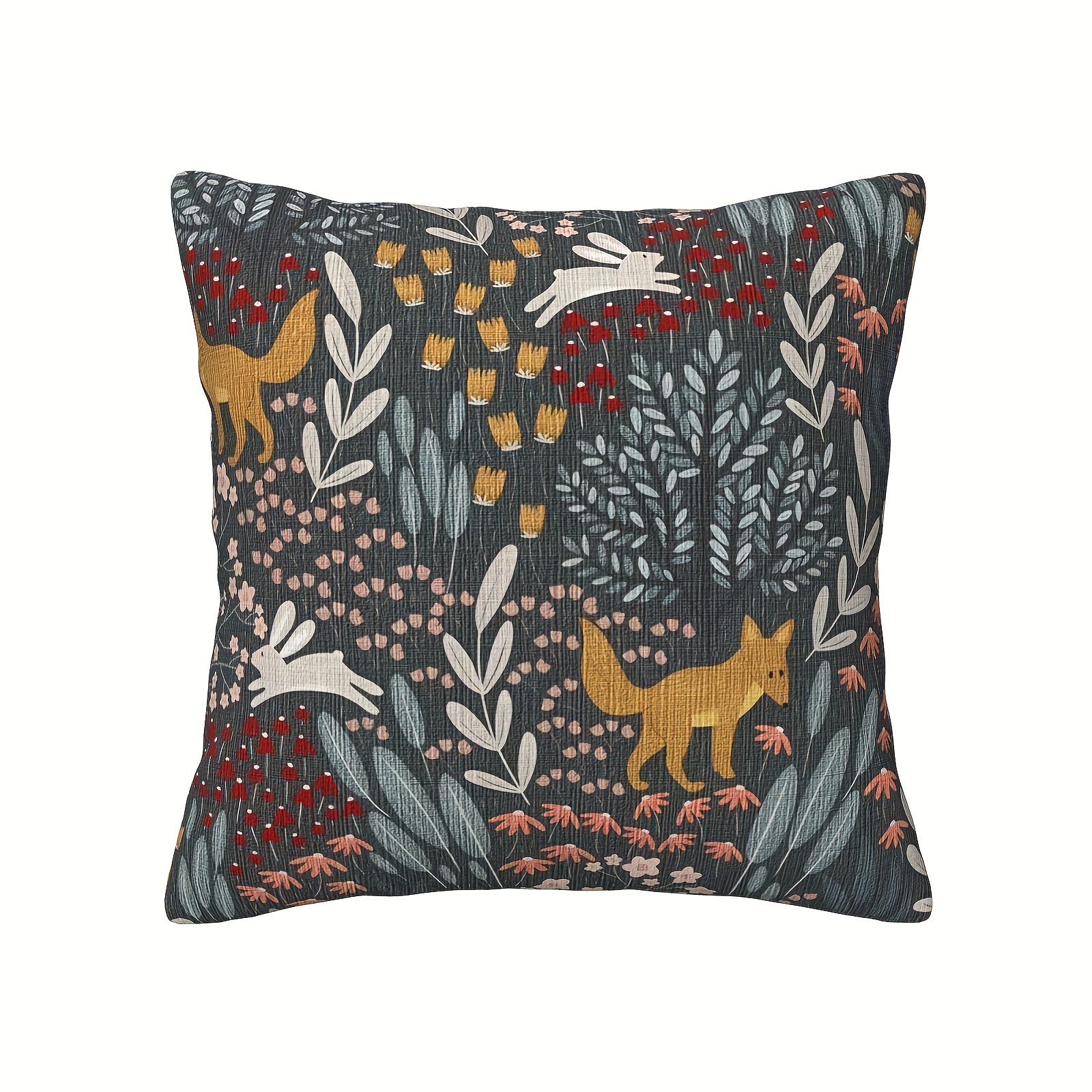 4 pack bohemian vintage forest animal throw pillow covers double sided printed polyester decorative pillowcases with zipper closure machine washable for outdoor patio wicker chair sofa home office decor outdoor pillow covers patio furniture accents natureinspired decor durable fabric accent pillows   enthusiasts Product details 1