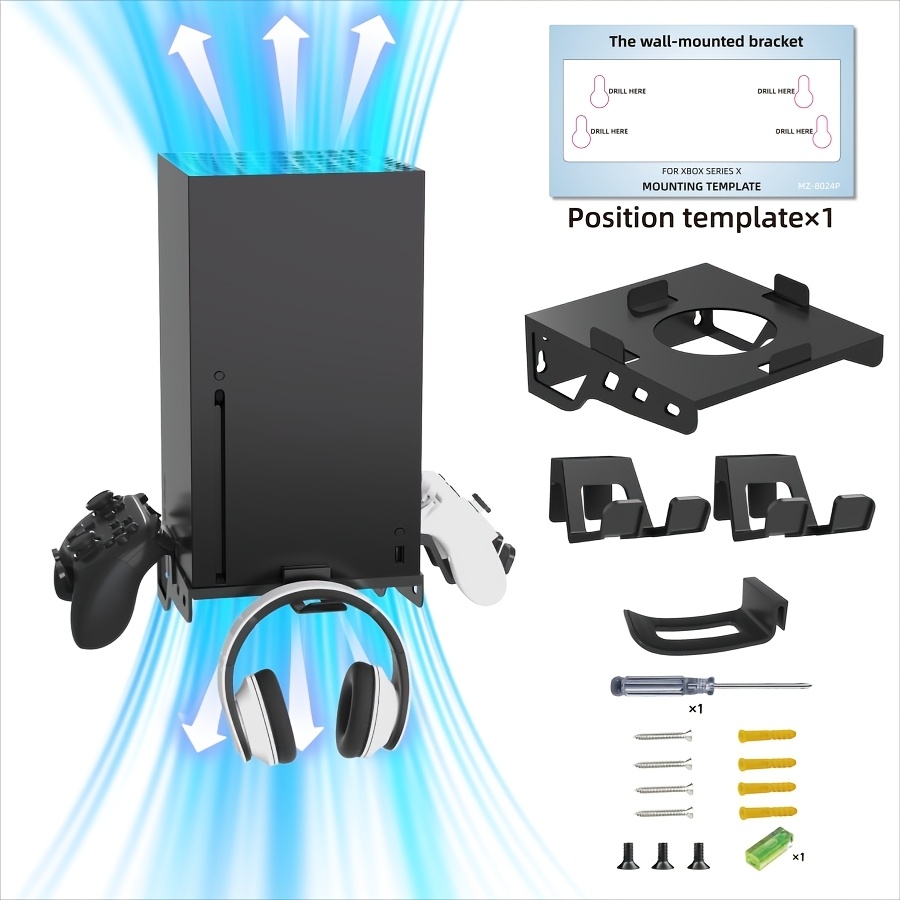 TEMU For Wall Mount Set, Suitable For Metal Wall Stand With 2 Controller Suspension Brackets Headphone Hooks, Including Anti-slip Pads