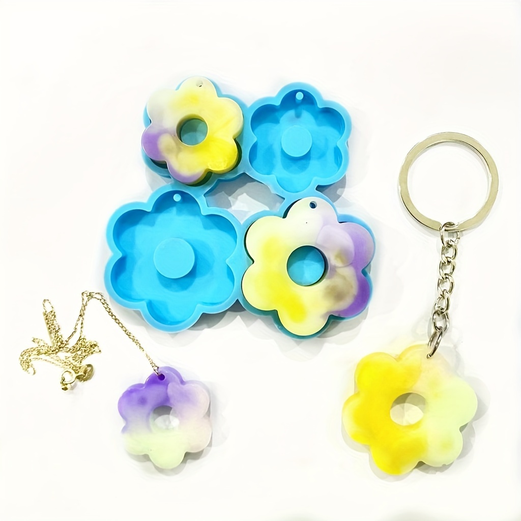 

1pc Resin Pendant Casting Silicone Molds, Resin Flower Keychain Pendant Silicone Mold For Resin Pendant Keychain, Necklace, Earrings, Jewelry Making