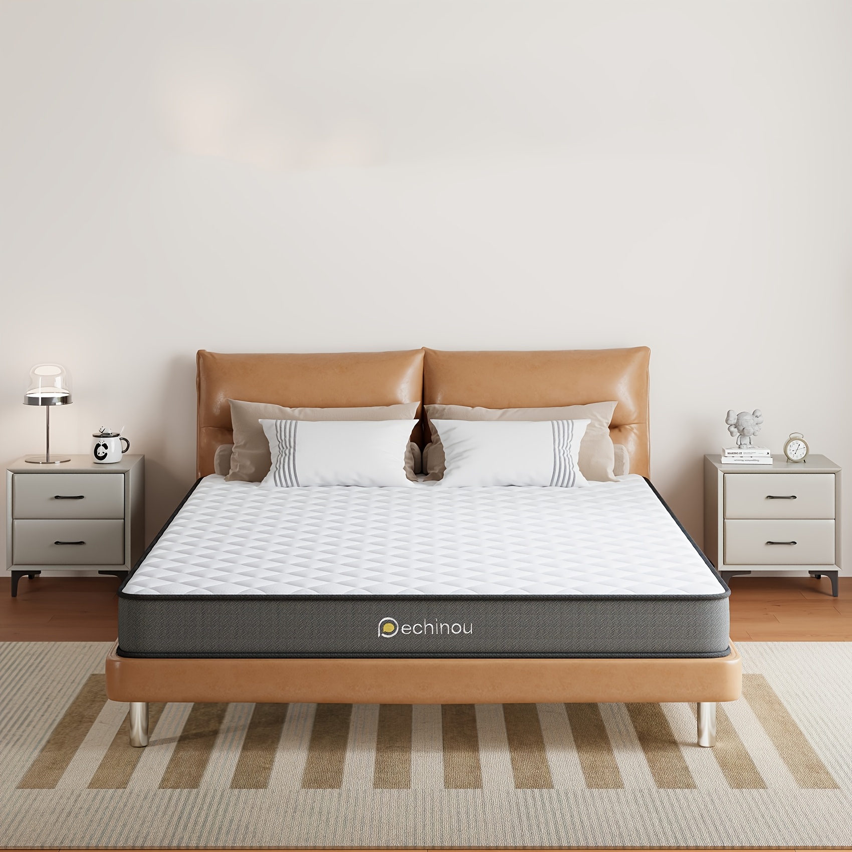 TEMU 6/10/12 Inch Hybrid - Memory Foam & Spring Bed With Motion Isolation, Medium Firm, Hypoallergenic Design, Technology, Spring/foundation Needed, Easy Setup (queen/king Compatible)