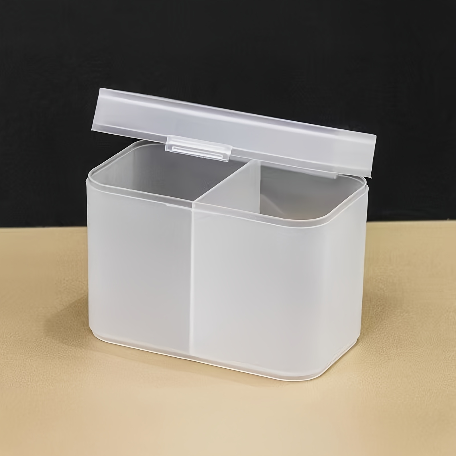 Portable Frosted Double-compartment Pads Box, Swab Nail Wipes Storage Box, Nail Accessoires Container Case, Nail Art Organizer Holder Box