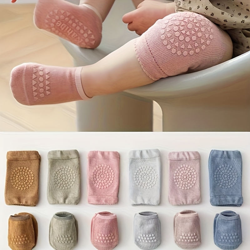 3/6 sets -rutsch sturzsichere knieschoner socken für krabbelkinder,   für tägliches krabbeln gehschutz für säuglinge kleinkinder. rutschfeste bodensocken knieschoner schützen die knie von kindern vor verletzungen. in mehreren farben erhältlich,   für jungen mädchen beim krabbeln