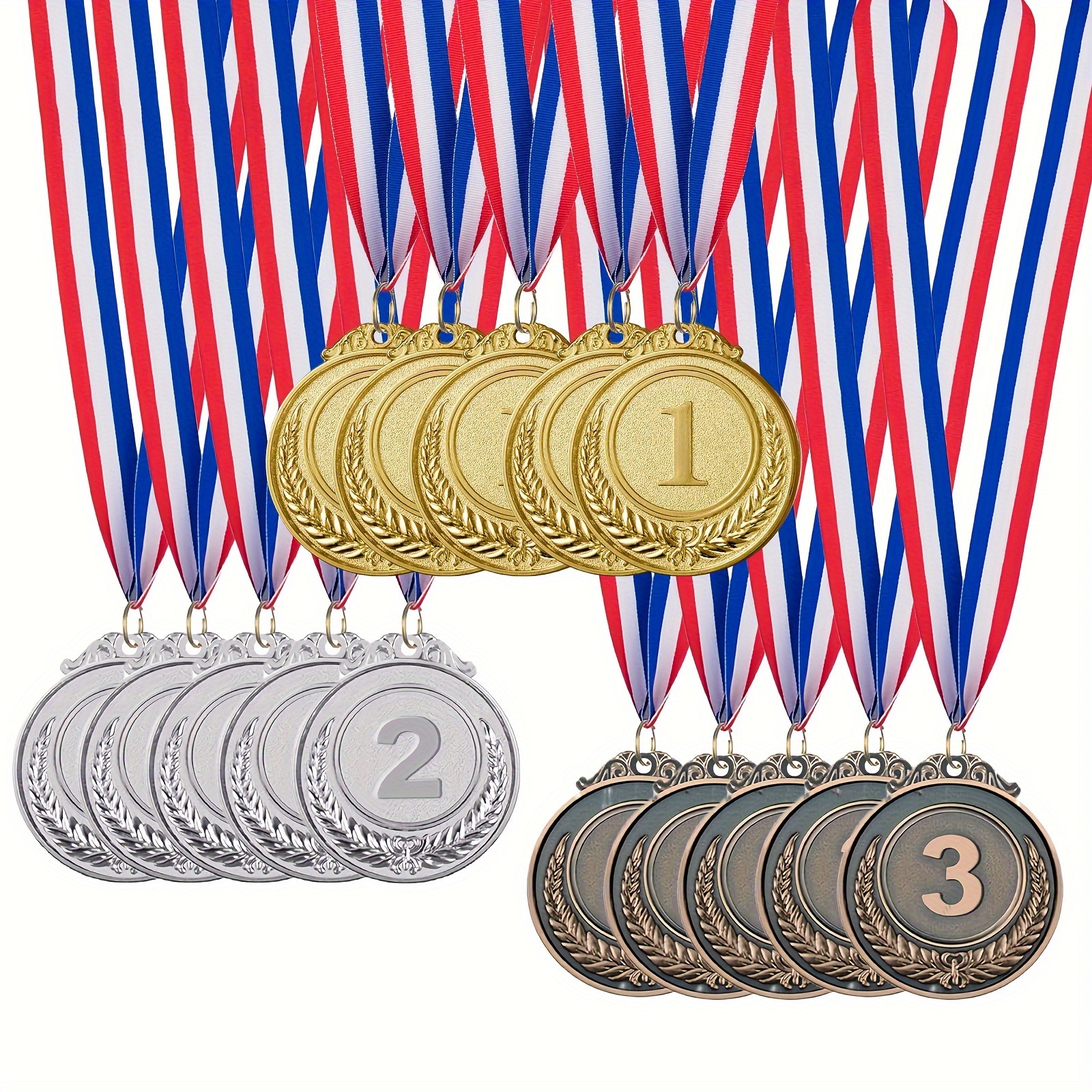 

15 Medals Set - , , Bronze Winner Medals For , Prizes, 2- Zinc Alloy Metal Medals Ribbons For , , And Parties