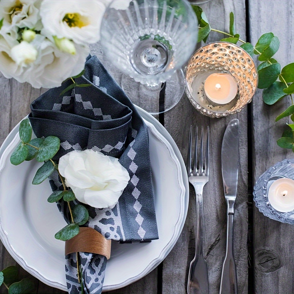 handmade napkin rings set wooden farmhouse rustic vintage Temu